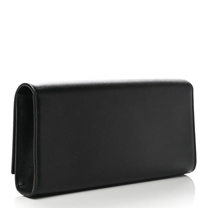 Saint Laurent Grain De Poudre Monogram Cassandre Clutch Black 3 of 11