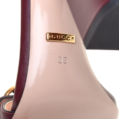 Gucci Lifford Calfskin GG Marmont Ankle Wrap 105mm Sandals 39 Vintage Bordeaux 6 of 7