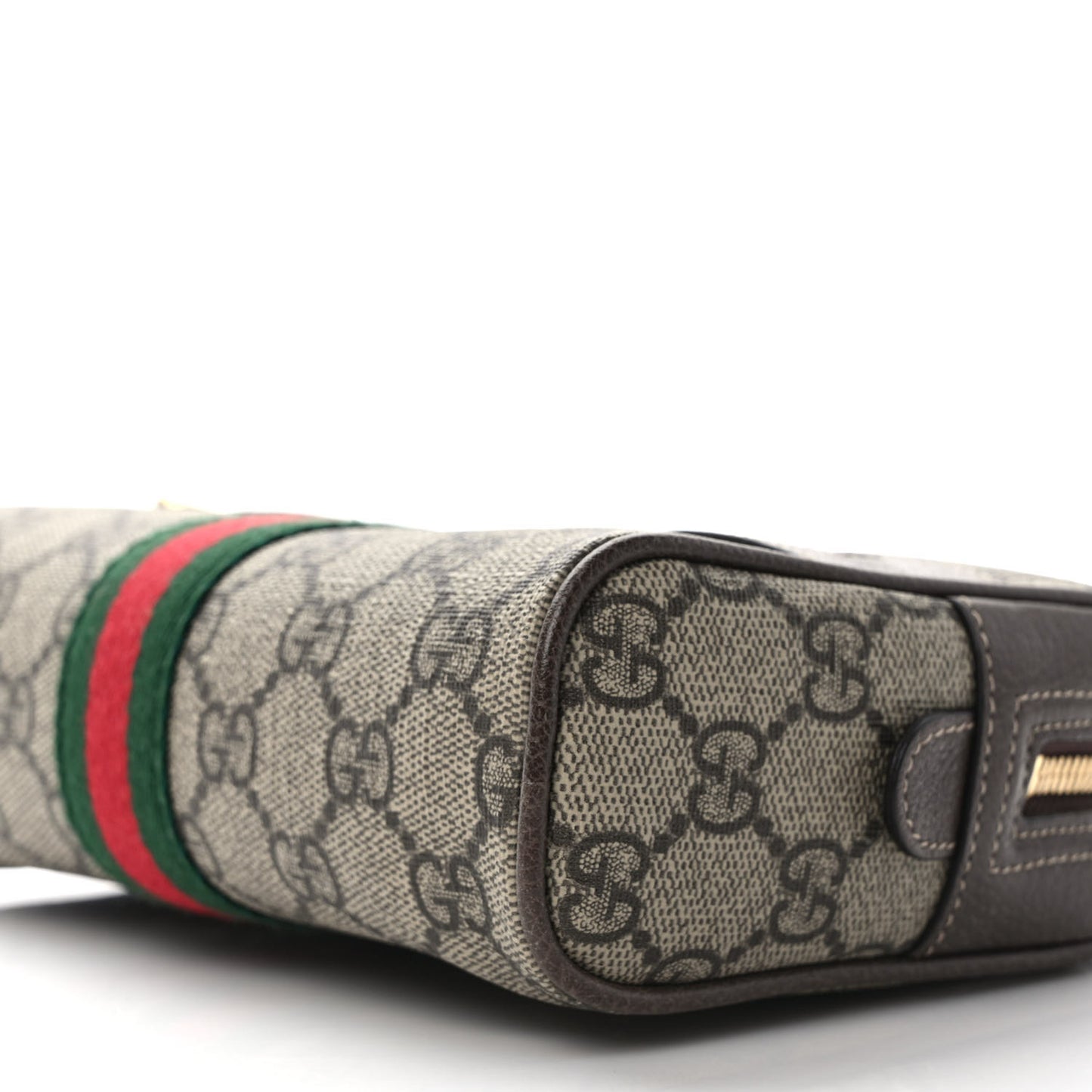 GG Supreme Monogram Web Small Ophidia Belt Bag 95 38 Dark Brown