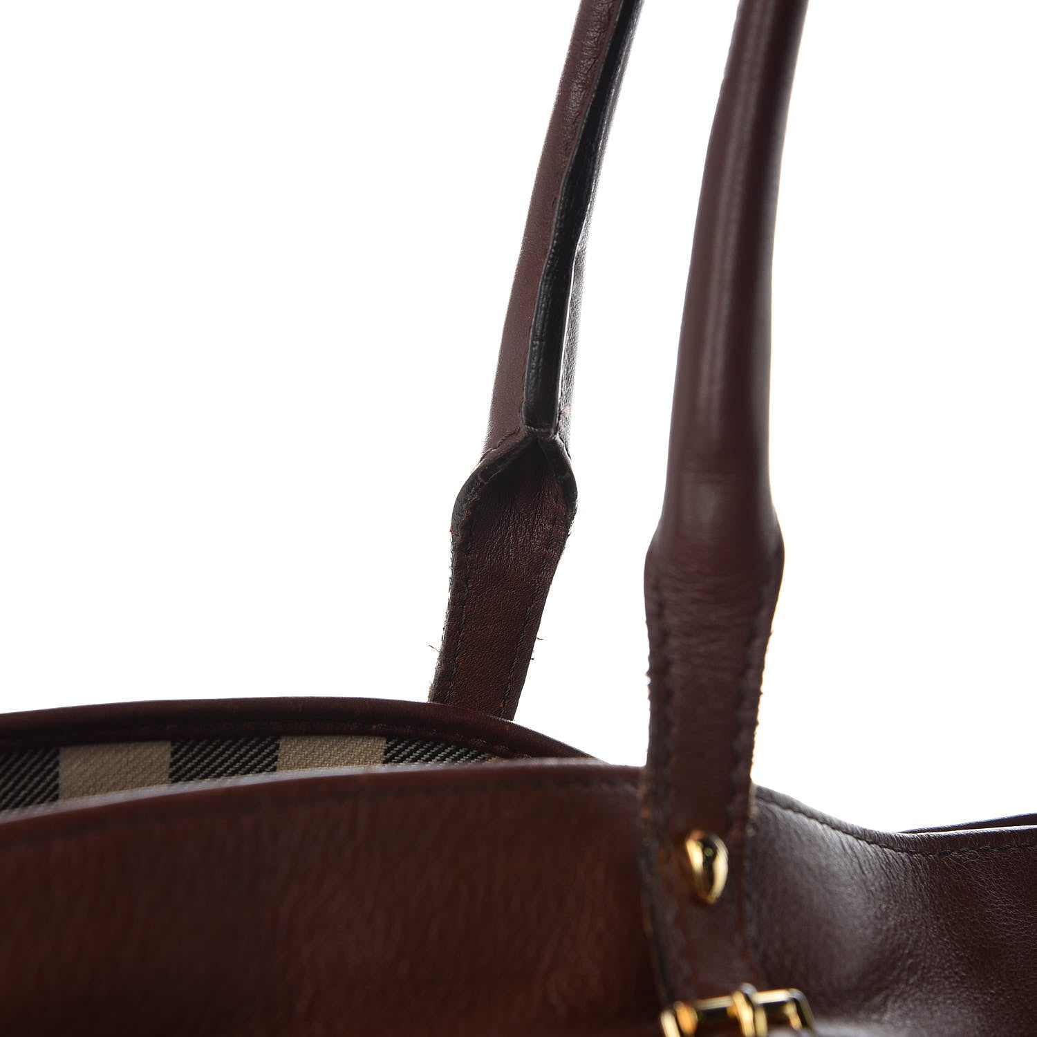 Burberry Soft Calfskin House Check Medium Salisbury Tote Dark Tan 14 of 14