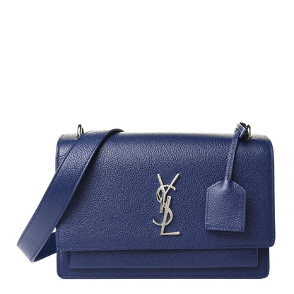 Saint Laurent Grained Calfskin Medium Monogram Sunset Dark Blue 1 of 4