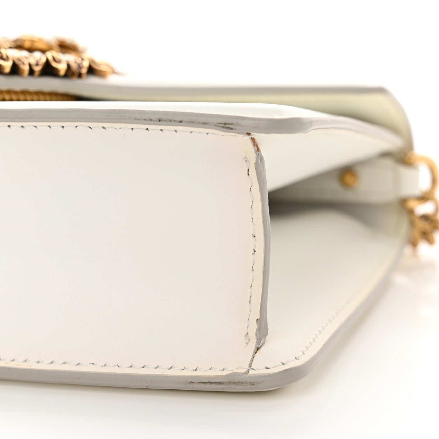Smooth Calfskin Small Devotion Envelope Top Handle Bag White