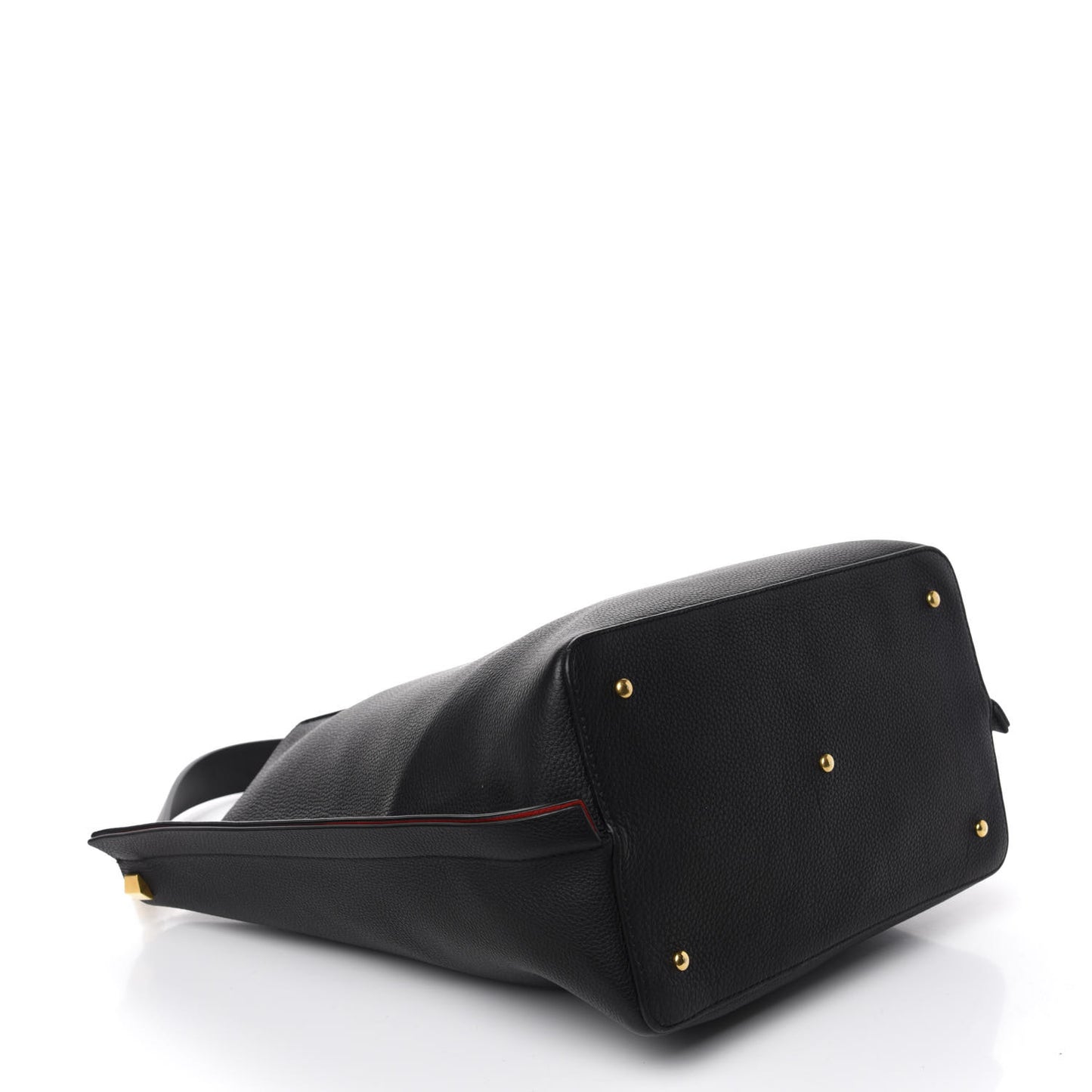 Grainy Calfskin Escape Hobo Bag Black