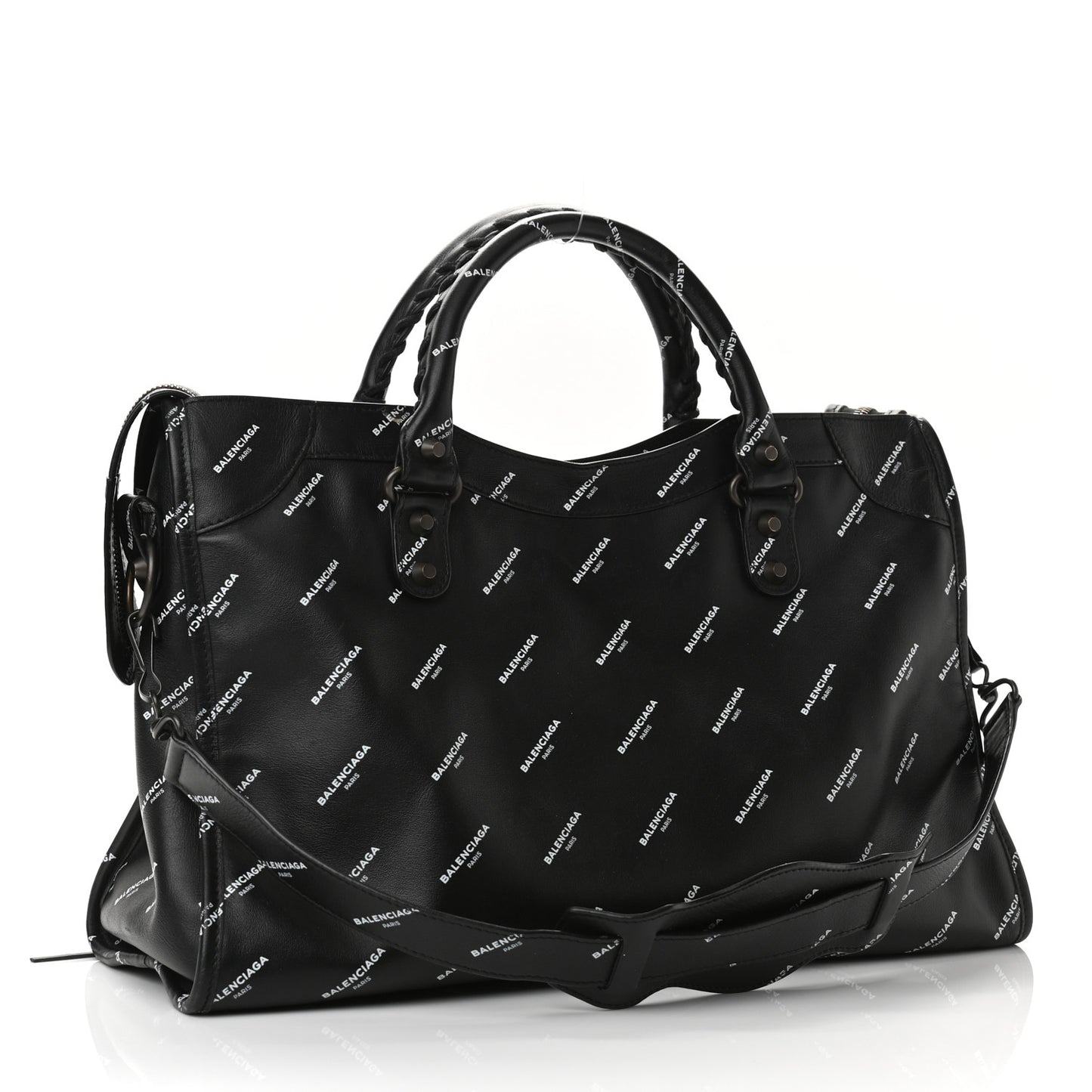 Veau Allover Logo Classic Hardware City Black White