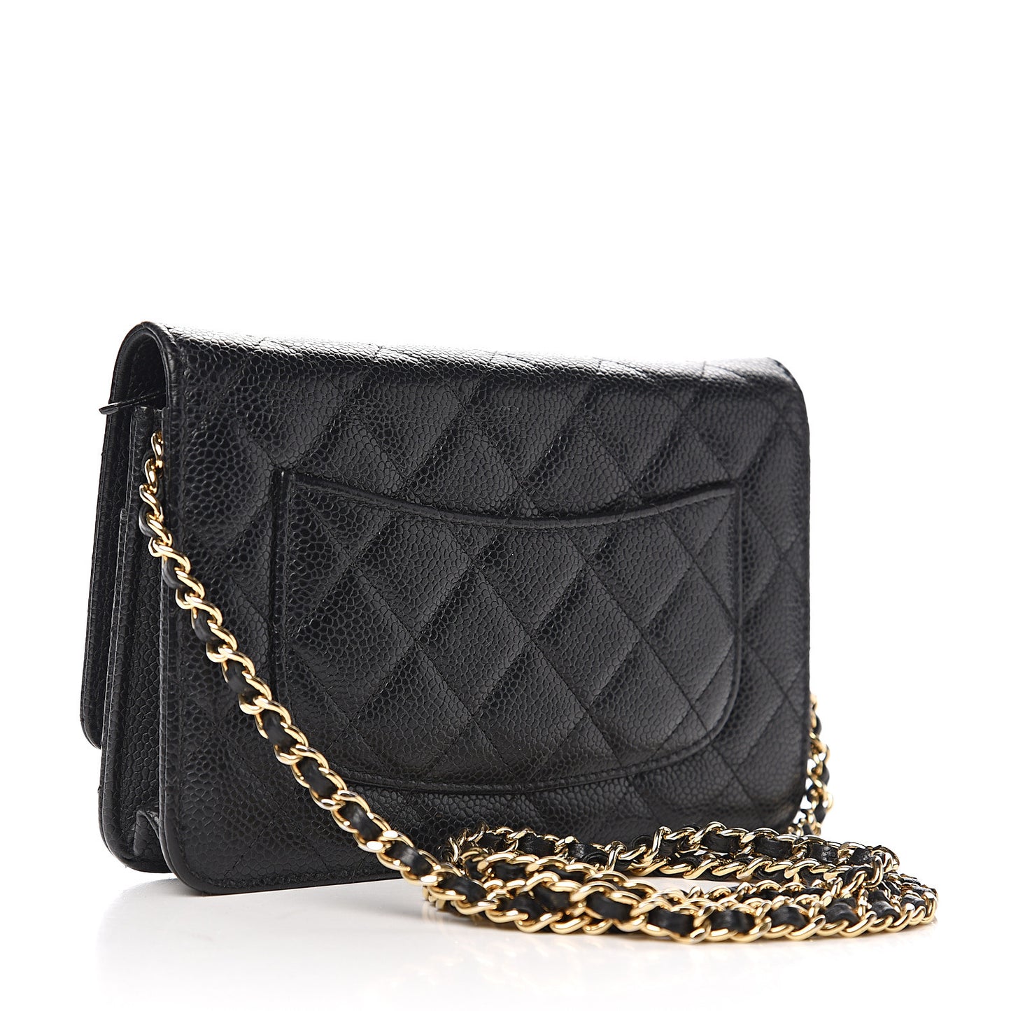Caviar Quilted Wallet On Chain WOC Black
