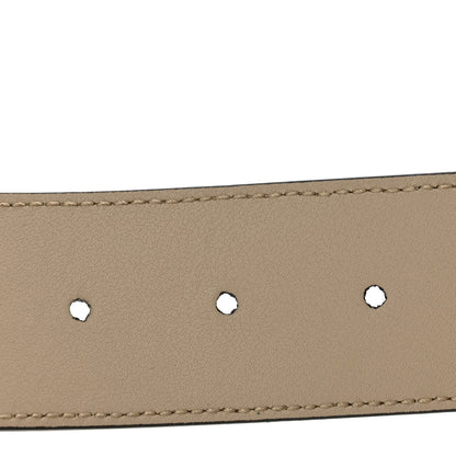 Gucci GG Supreme Monogram Matte Plutone Calfskin Double G 40mm Belt 80 32 Beige Mystic White Oatmeal 4 of 7