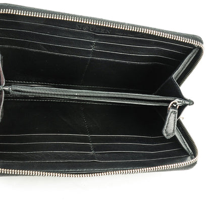 Alexander McQueen Nappa Studded Skull Zip Around Wallet Black 5 of 7