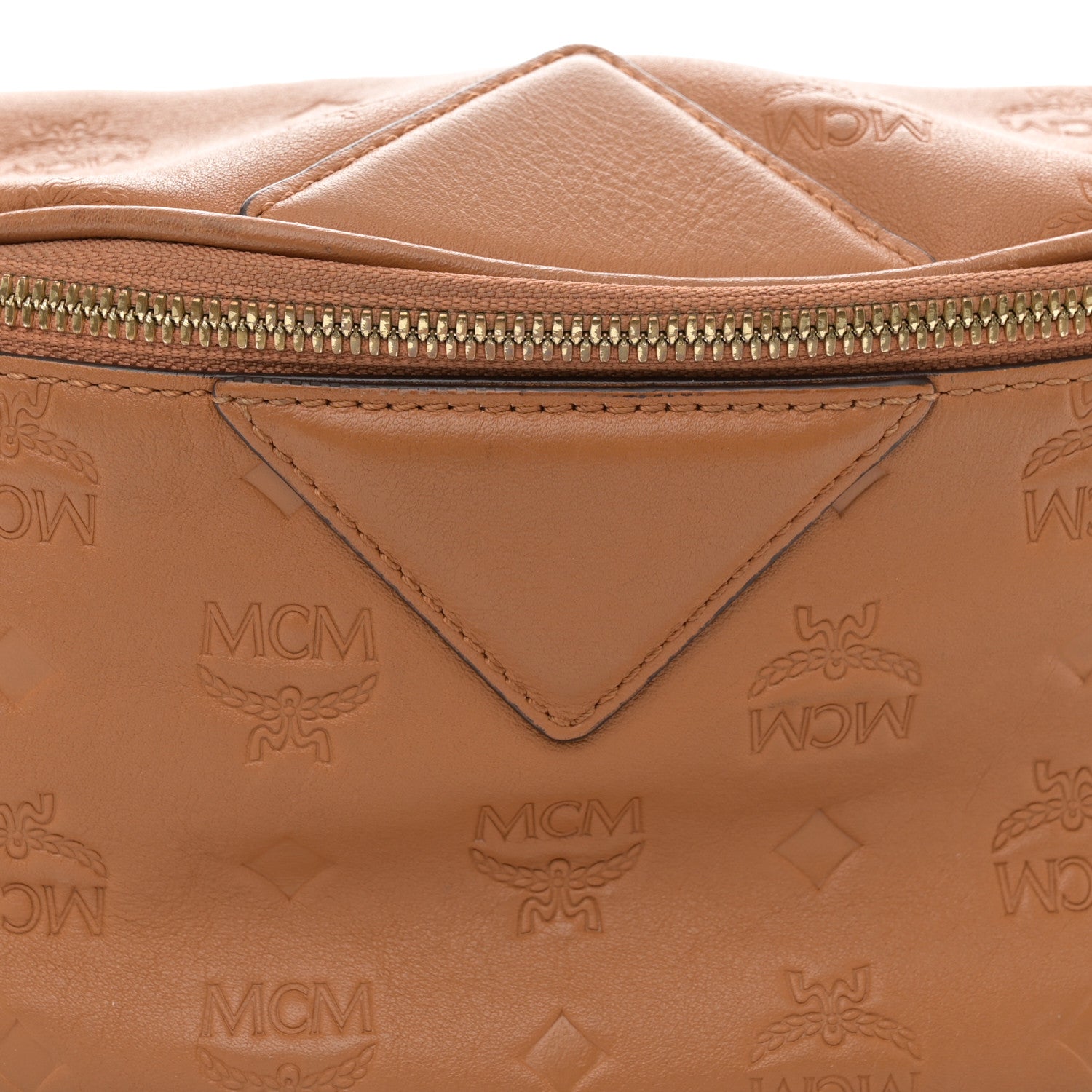 MCM Calfskin Ottomar Monogram Fursten Belt Bag Cognac 8 of 11