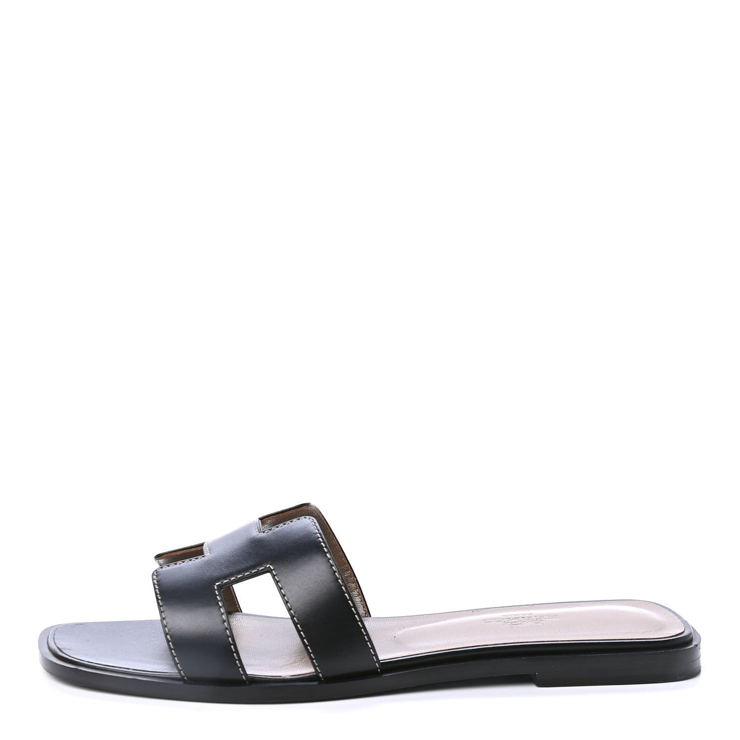 Box Calfskin Oran Sandals 38.5 Black