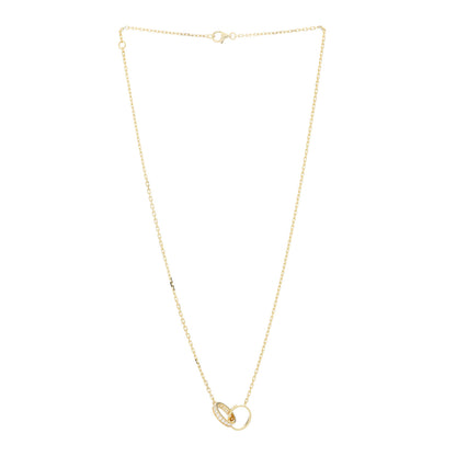 Cartier 18K Yellow Gold Diamond Interlocking LOVE Necklace 3 of 8