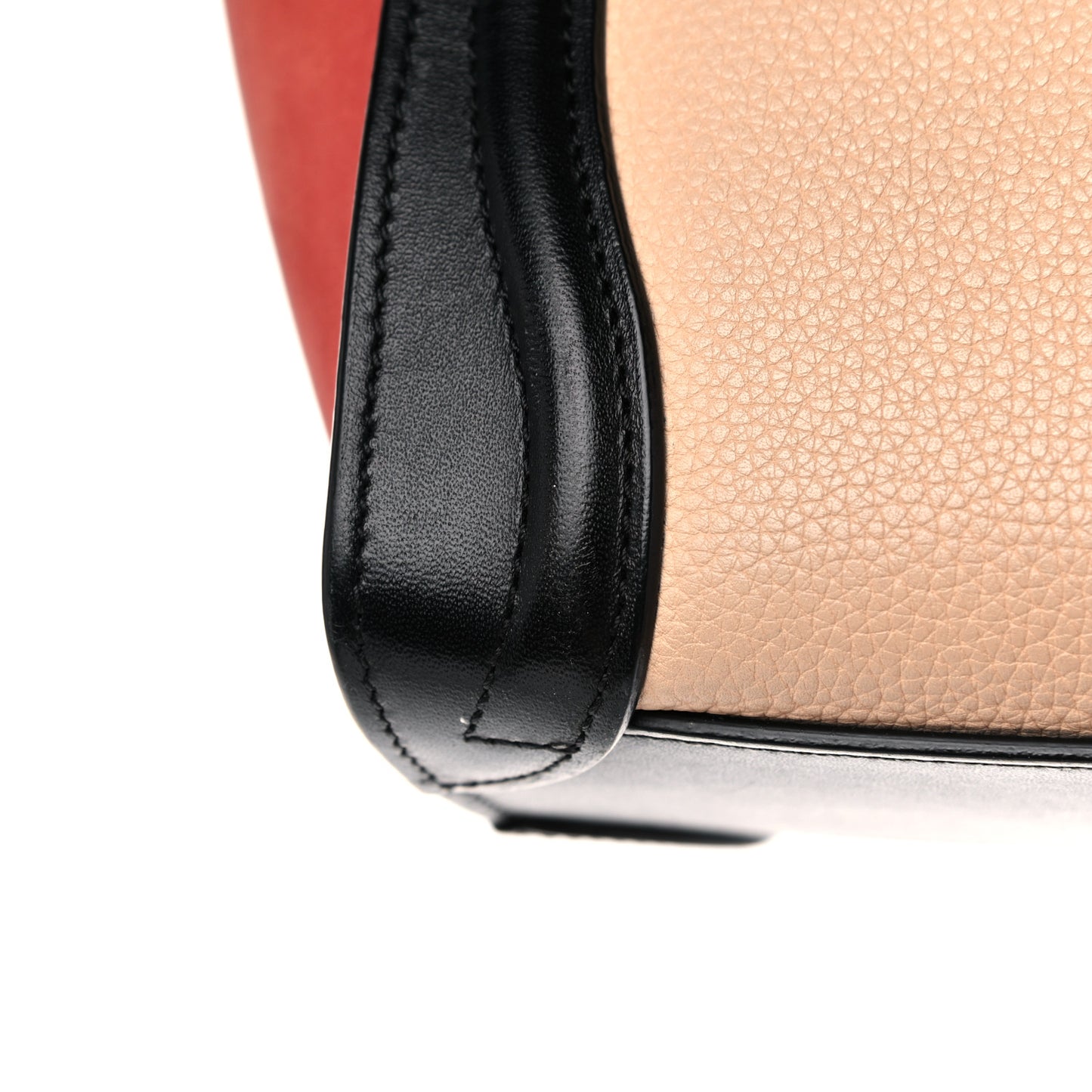 Drummed Calfskin Nubuck Nano Tri-Color Luggage Ruby