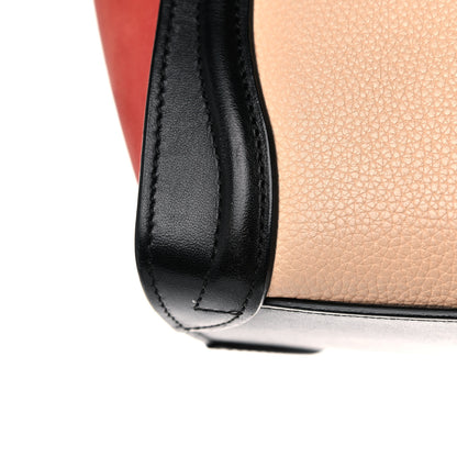 Celine Drummed Calfskin Nubuck Nano Tri-Color Luggage Ruby 15 of 19