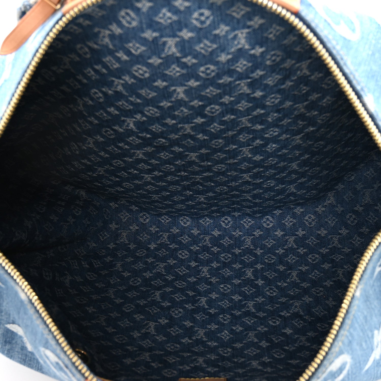 Louis Vuitton Denim Monogram New LV Remix Keepall Bandouliere 45 Blue 4 of 8