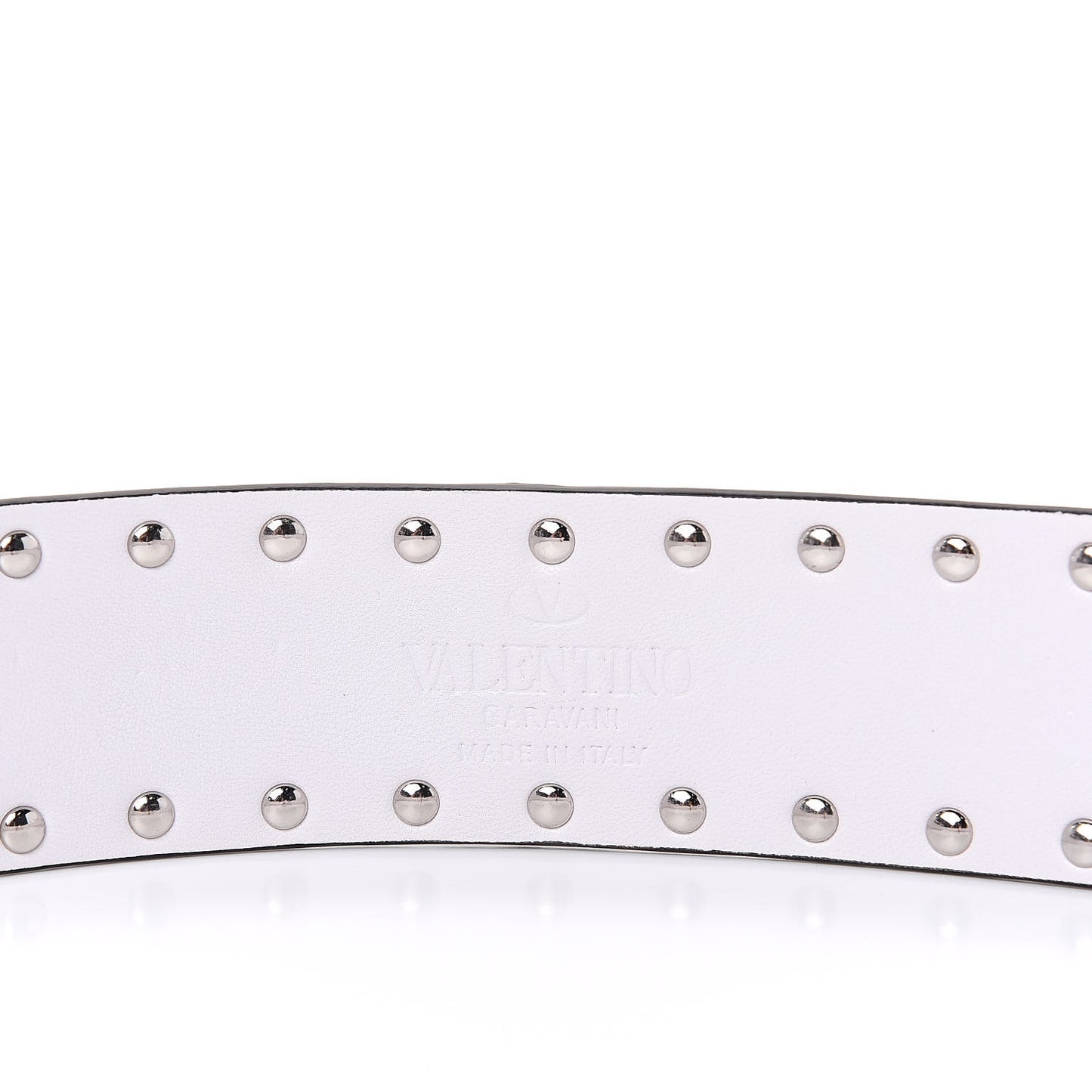 Lambskin Free Rockstud Spike Shoulder Strap Optic White