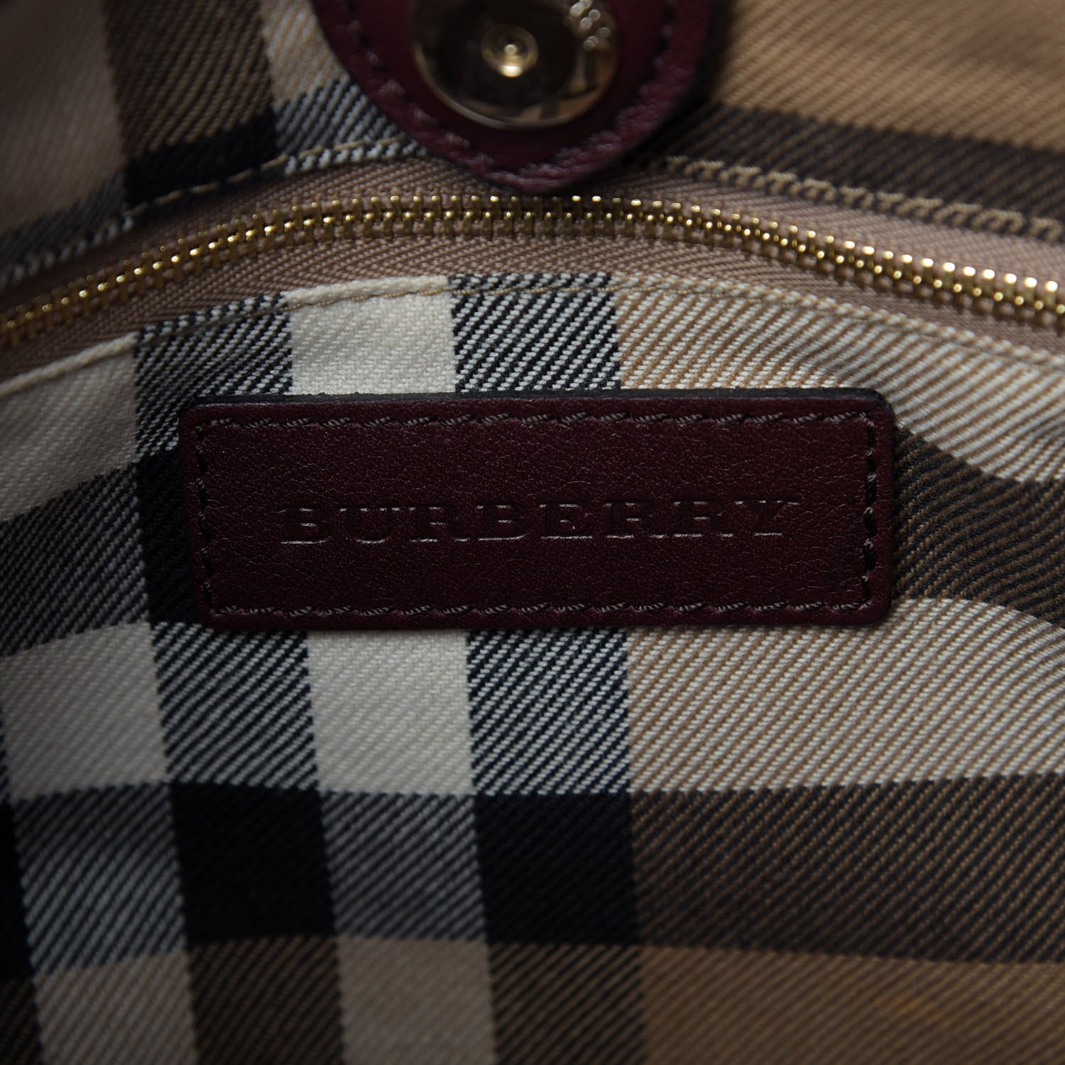 Burberry Grainy Nubuck Medium Banner Tote Deep Claret 9 of 11