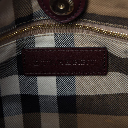 Burberry Grainy Nubuck Medium Banner Tote Deep Claret 9 of 11