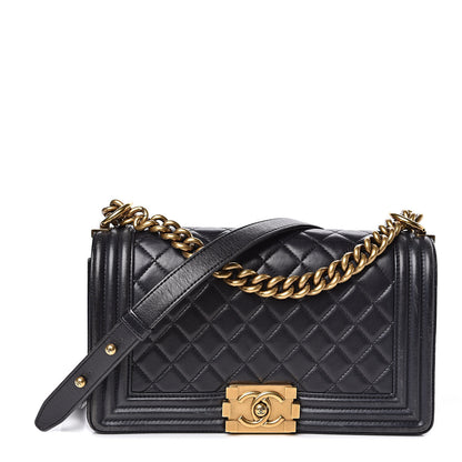 Chanel Lambskin Quilted Medium Boy Flap Black 1 of 11