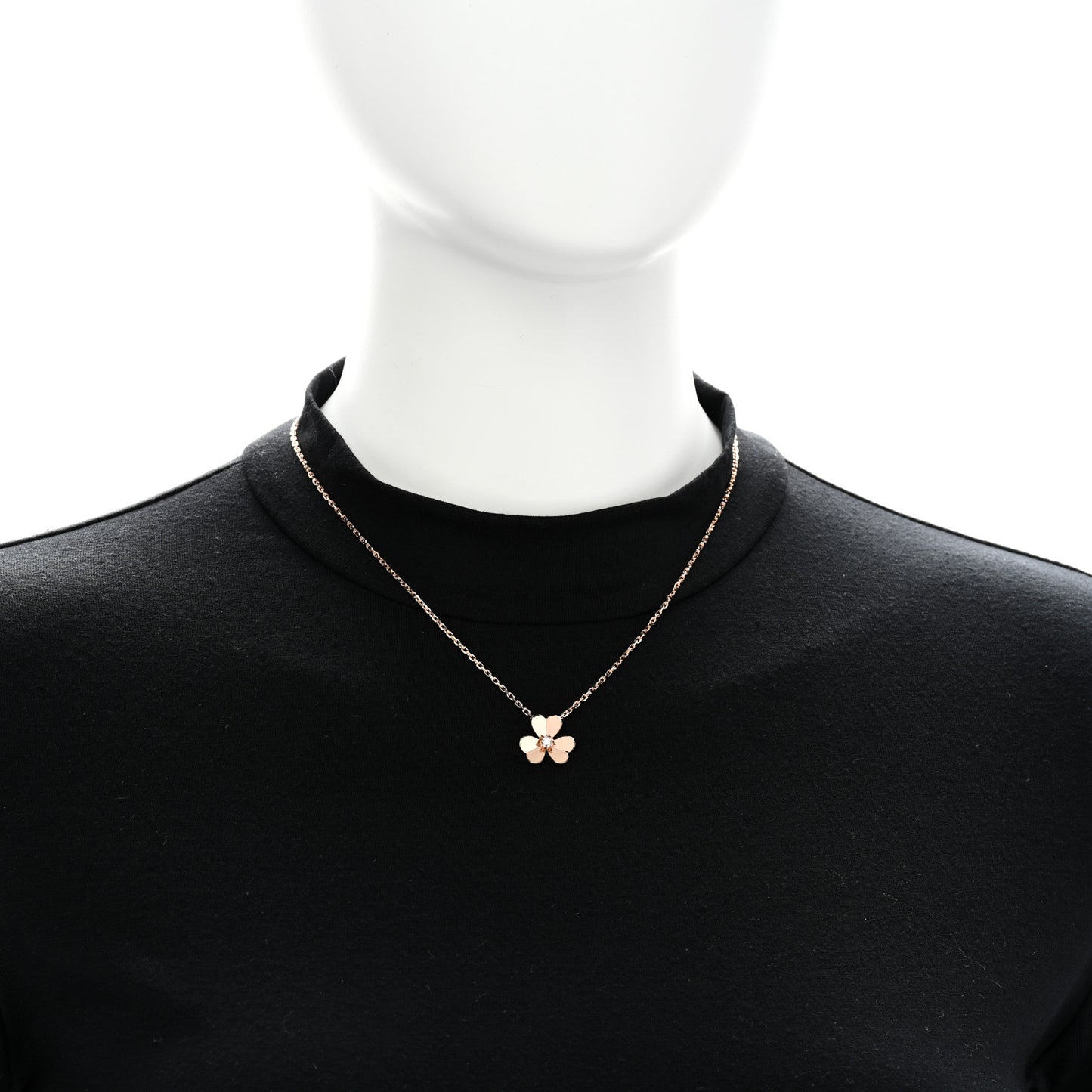 18K Rose Gold Diamond Small Frivole Pendant Necklace