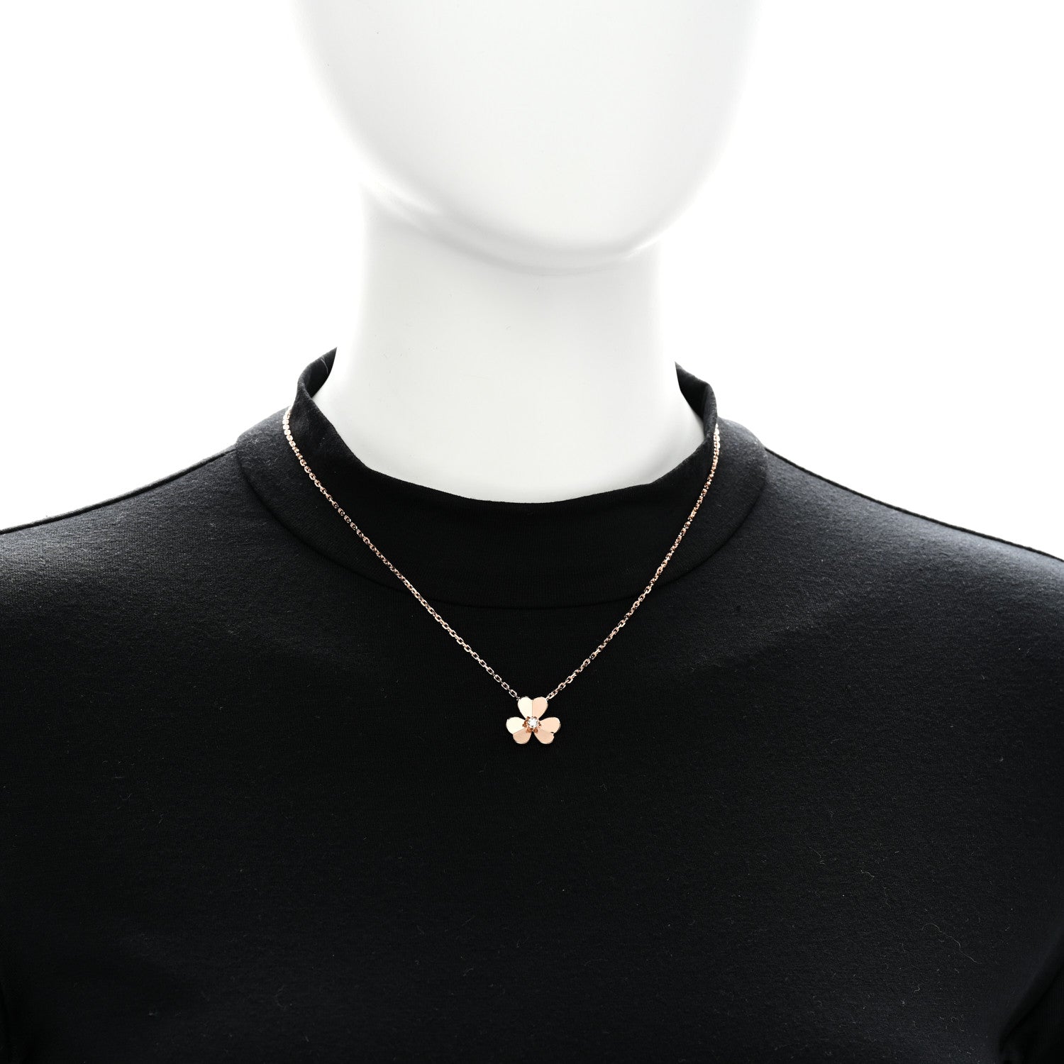 Van Cleef & Arpels 18K Rose Gold Diamond Small Frivole Pendant Necklace 2 of 6