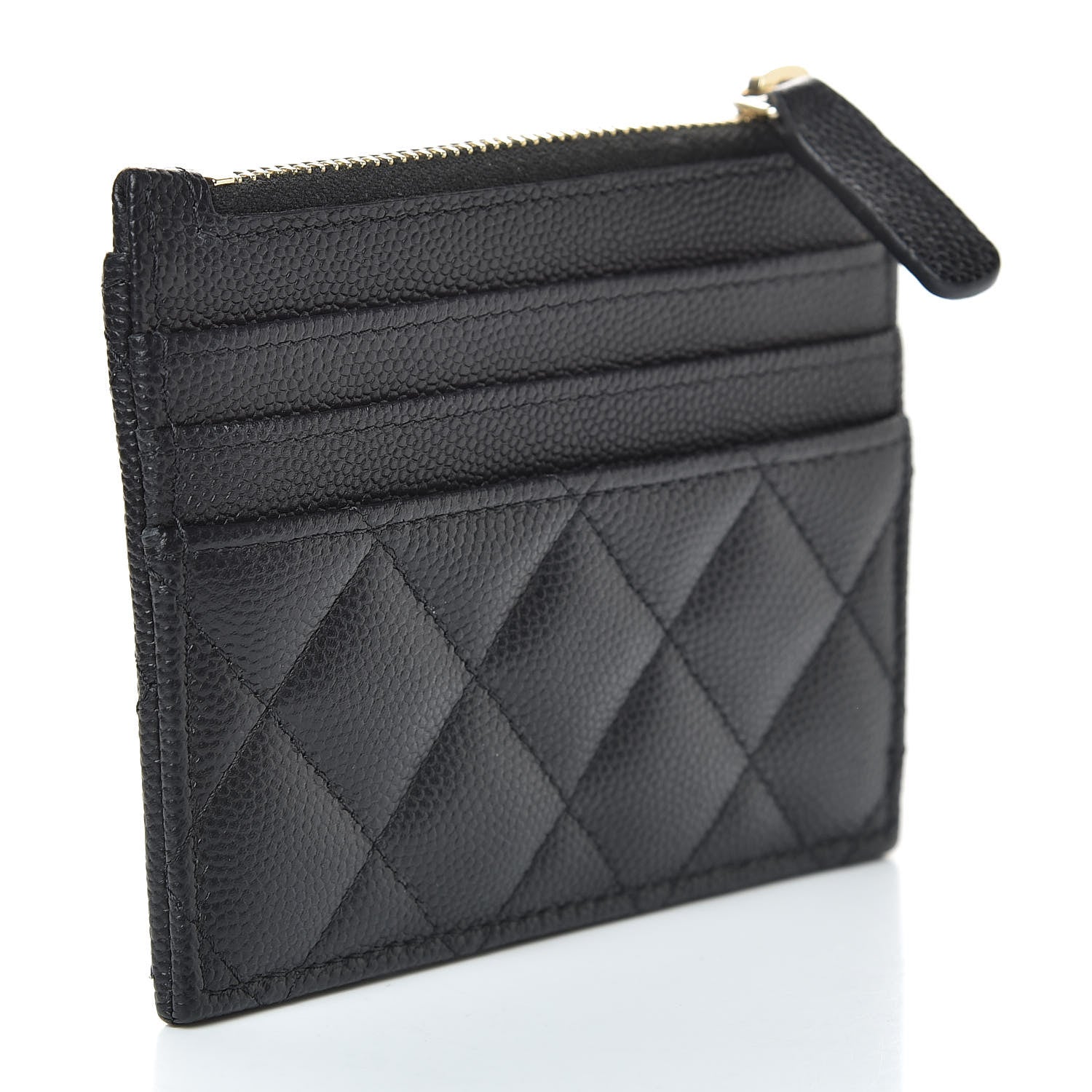 Chanel Caviar Quilted CC Zip Card Holder Black 3 of 8