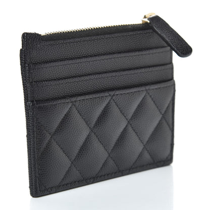 Chanel Caviar Quilted CC Zip Card Holder Black 3 of 8