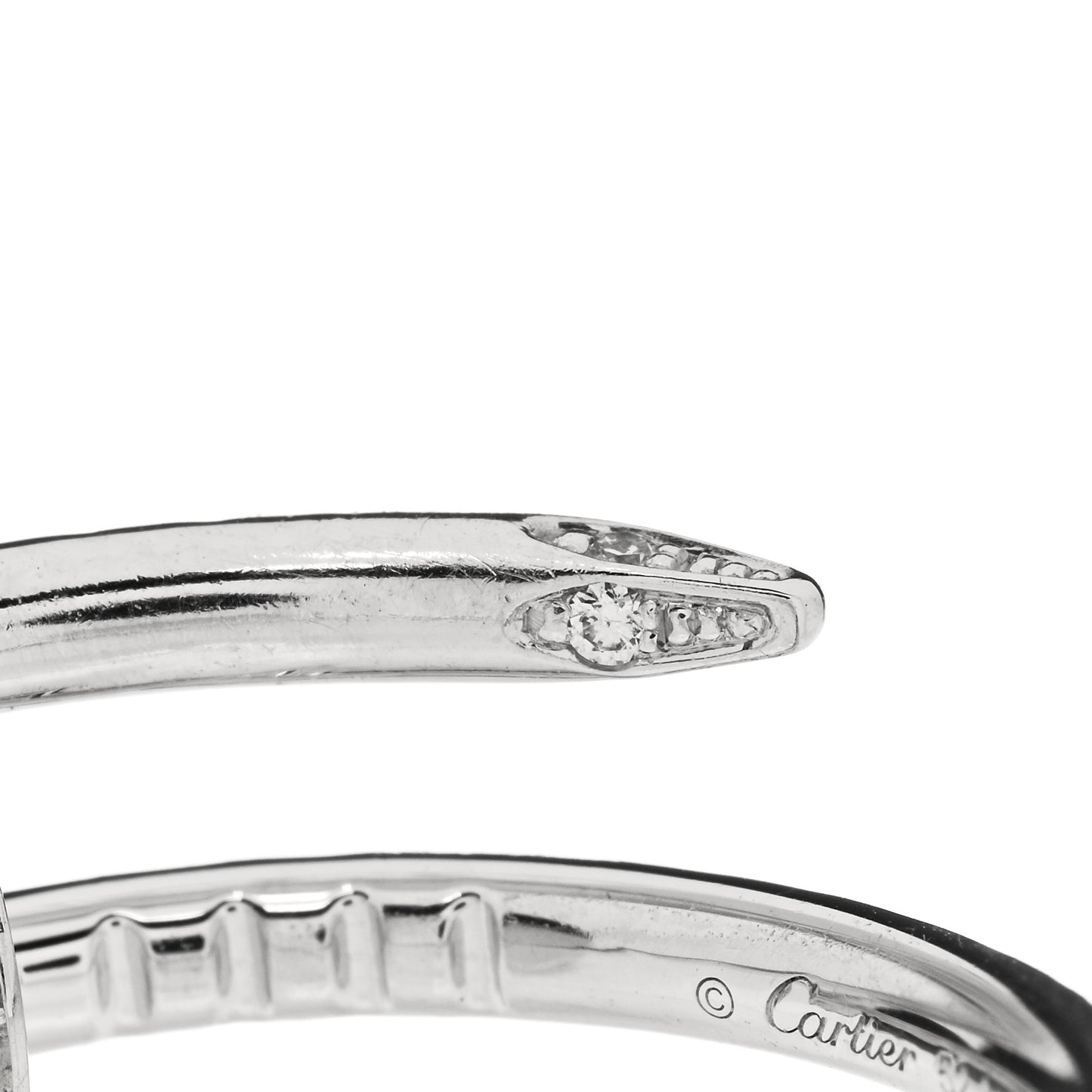 18K White Gold Diamond Juste Un Clou Paved Ring 52 6