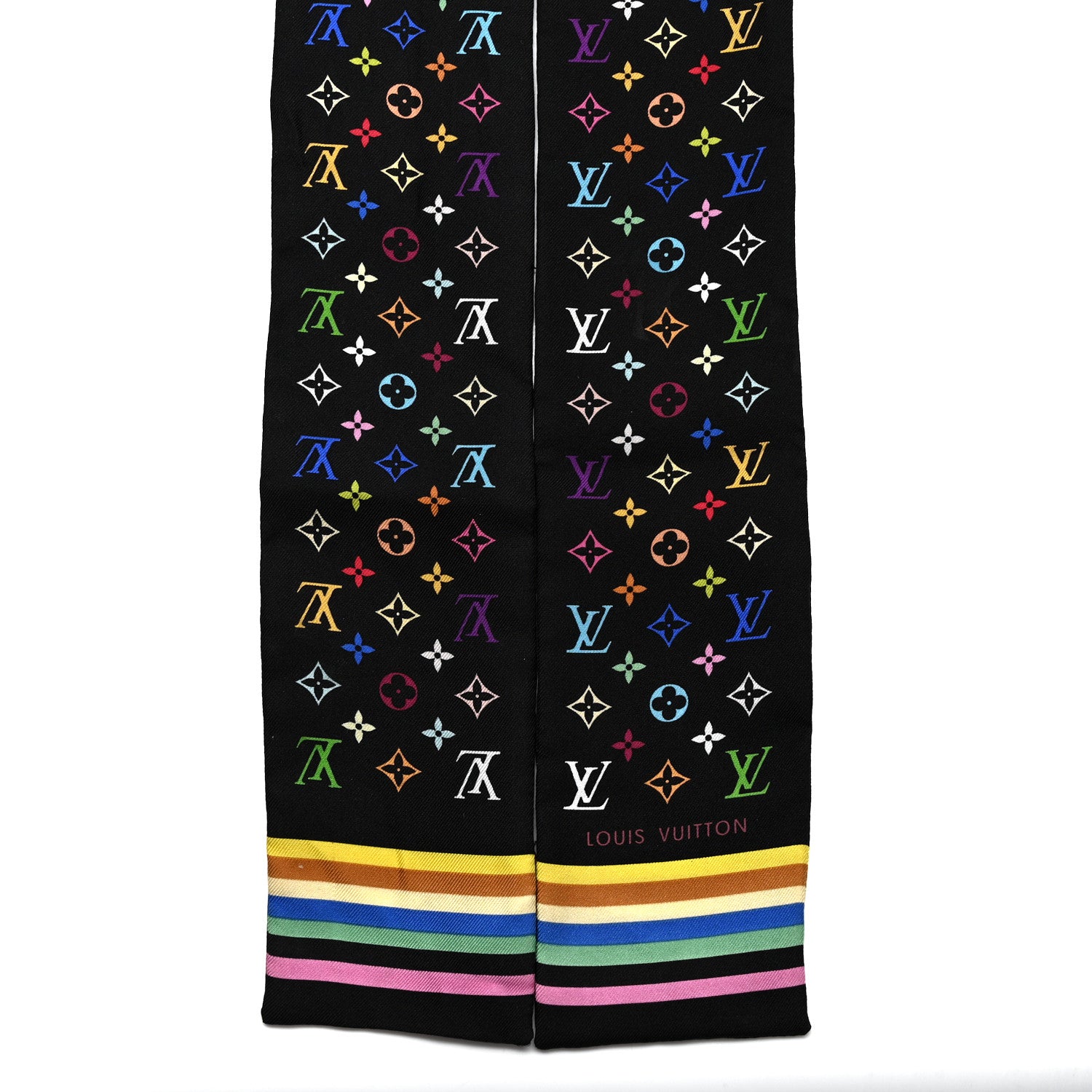Louis Vuitton LV X TM Silk Monogram Multicolor Bandeau Black 2 of 5