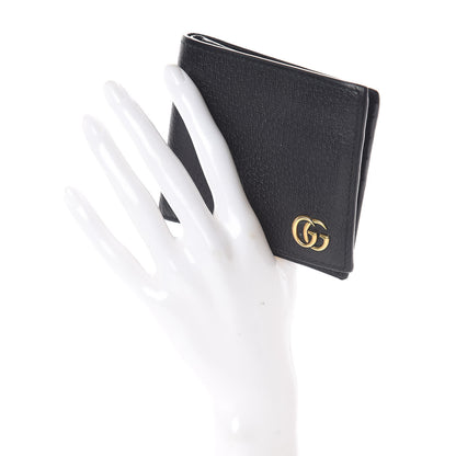 Gucci Calfskin Boar Effect GG Marmont Bi-Fold Wallet Black 2 of 6