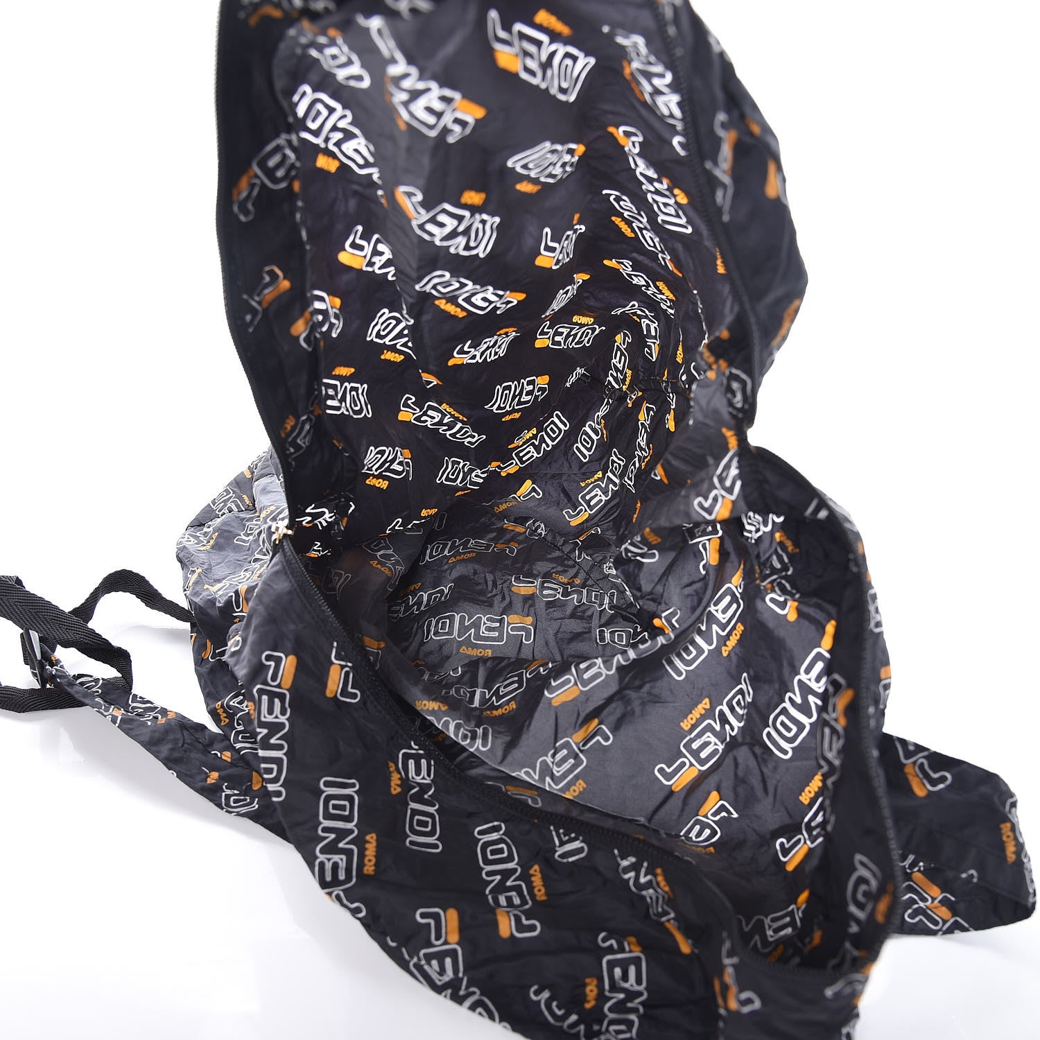 Fendi X FILA Calfskin Mania Backpack Help Bag Charm Black 8 of 12