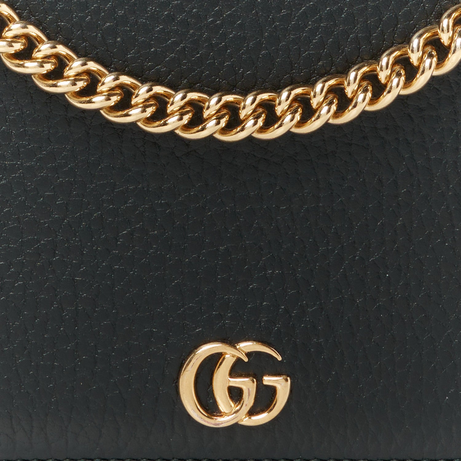 Gucci Calfskin Mini GG Marmont Chain Wallet Black 8 of 10