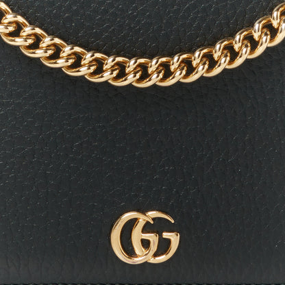 Gucci Calfskin Mini GG Marmont Chain Wallet Black 8 of 10