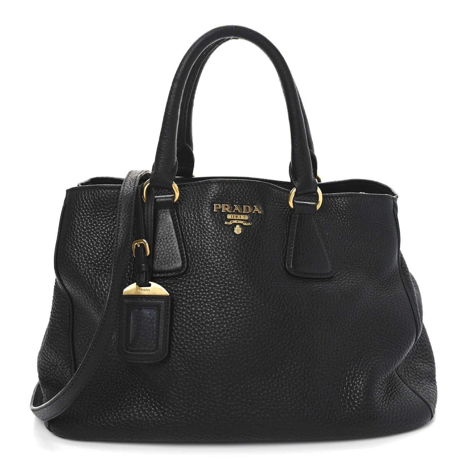 Prada Vitello Daino Tote Black 1 of 9