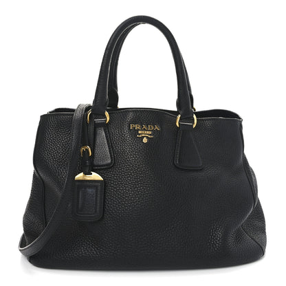Prada Vitello Daino Tote Black 1 of 9
