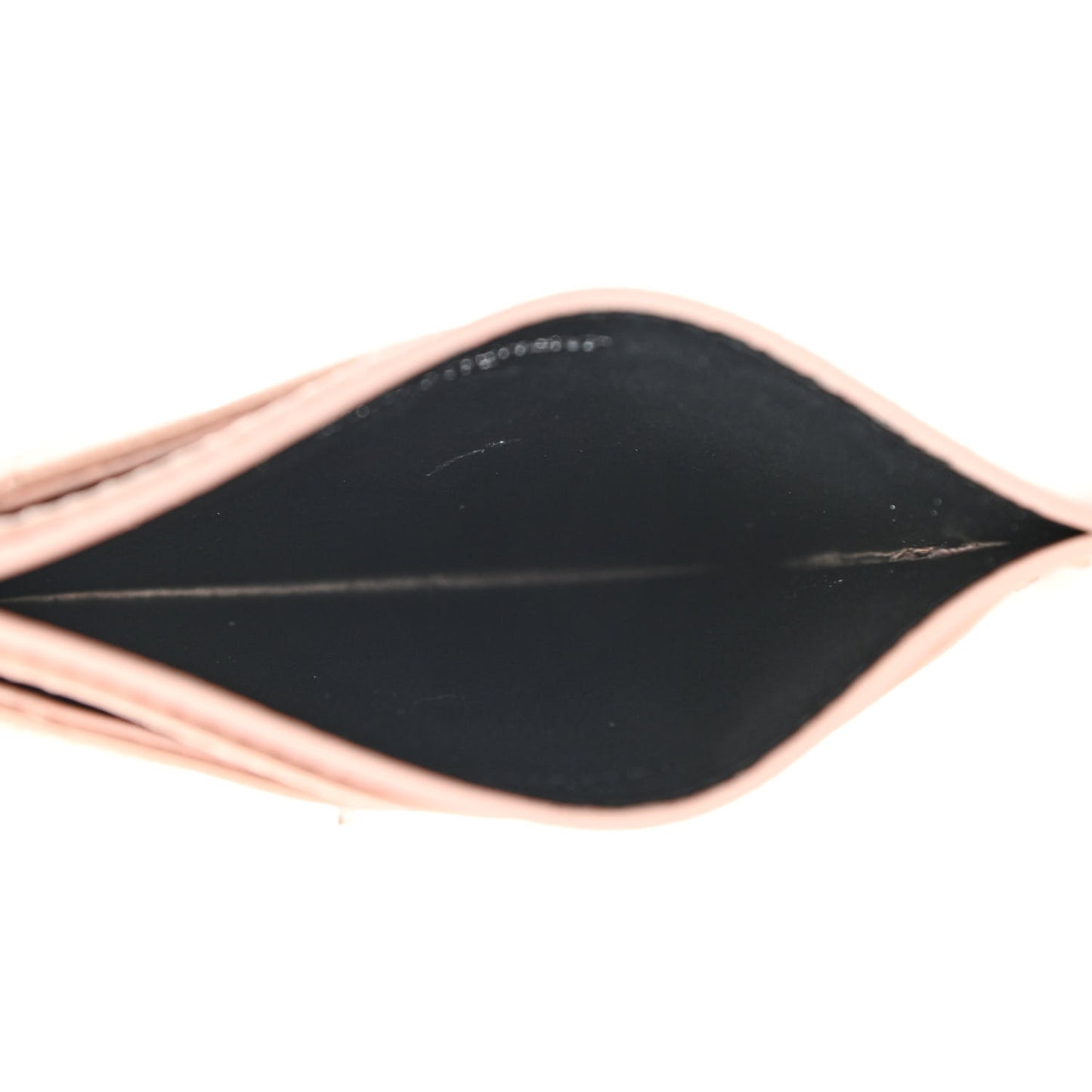 Grain De Poudre Matelasse Chevron Monogram Credit Card Case Pale Pink