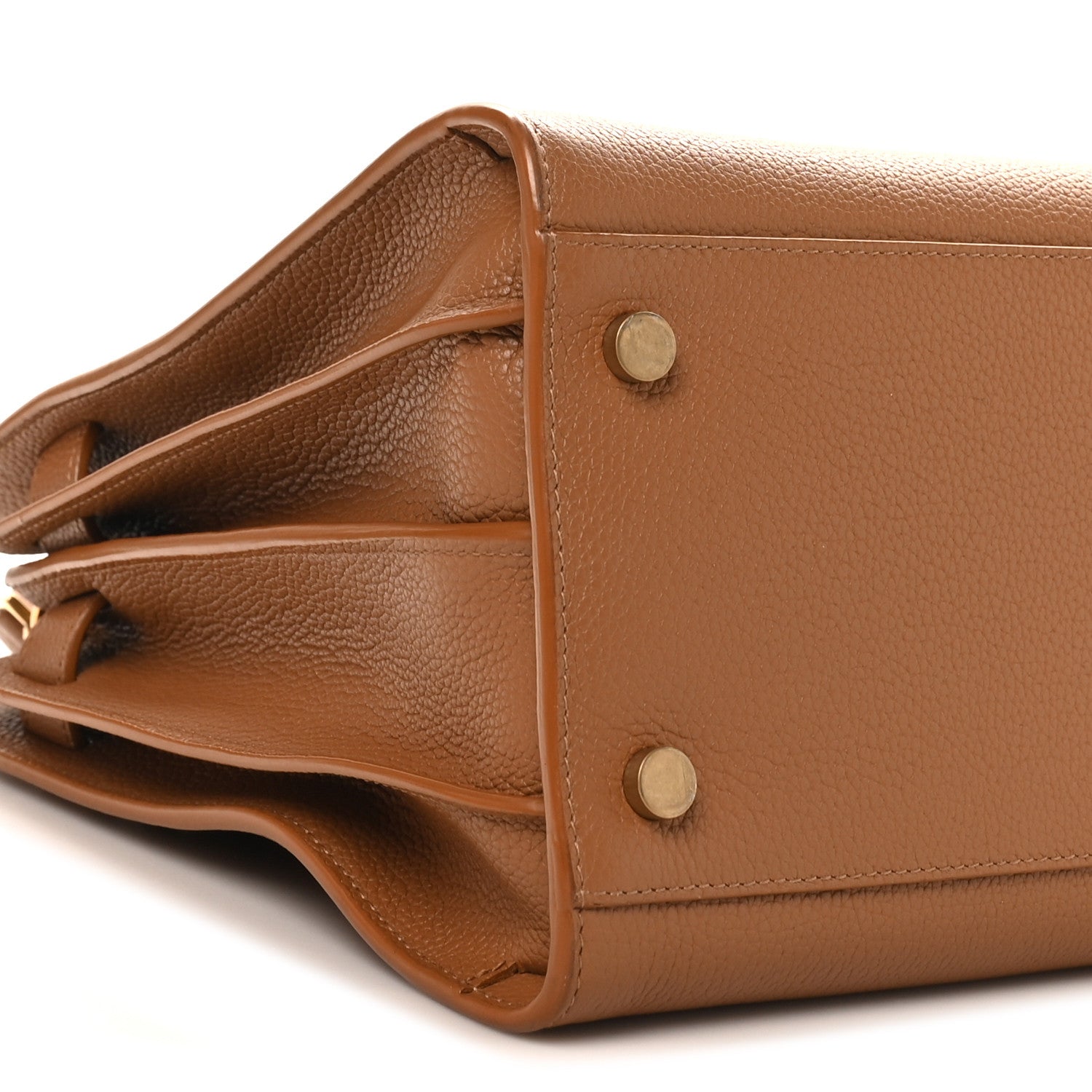Saint Laurent Grained Calfskin Small Sac De Jour Saddle Brown 9 of 10