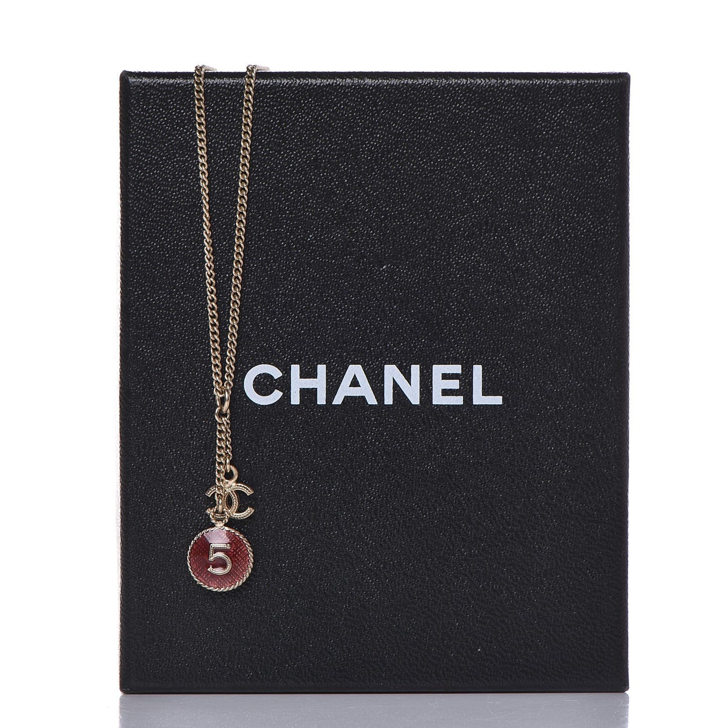 Chain No 5 CC Necklace Red Gold