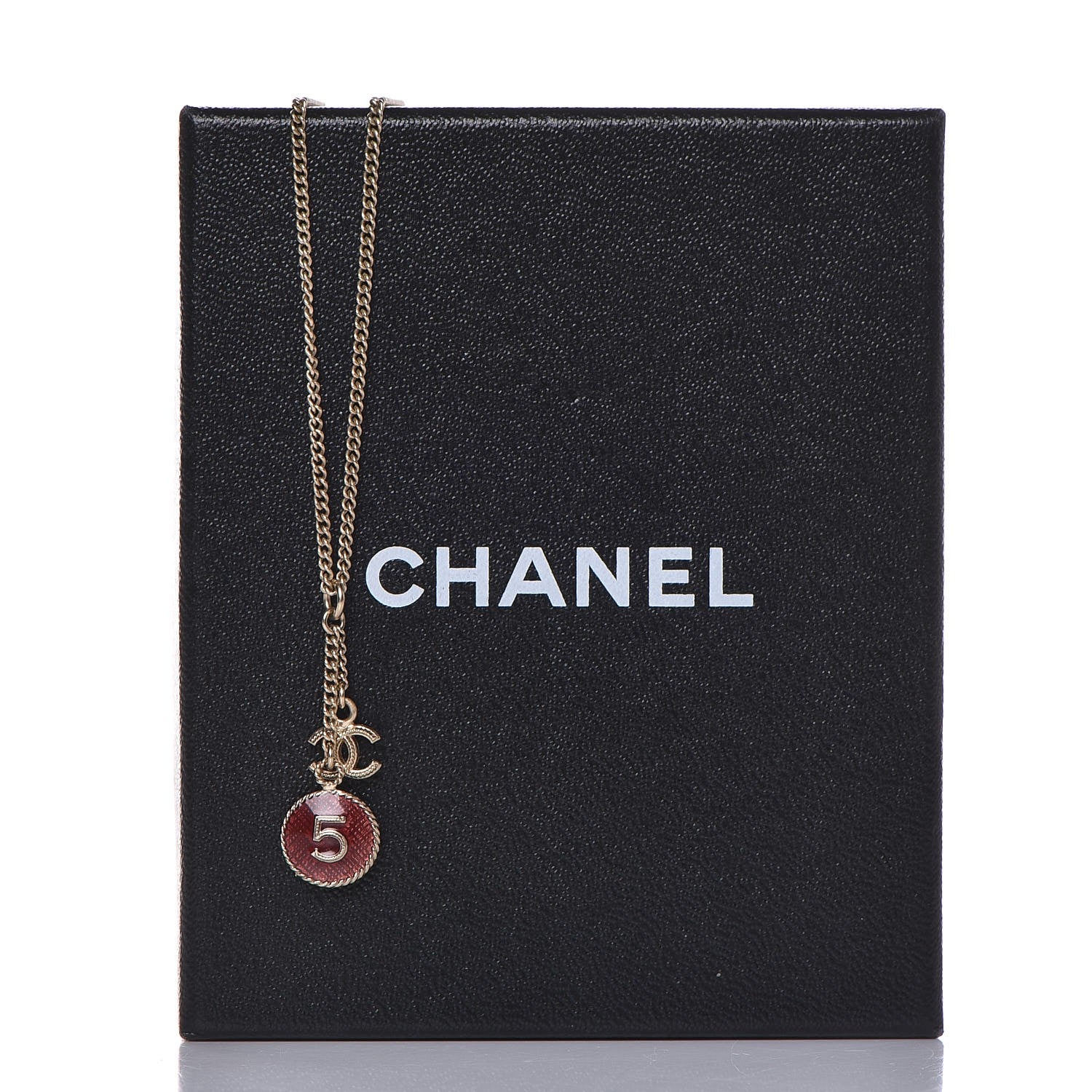 Chanel Chain No 5 CC Necklace Red Gold 6 of 6