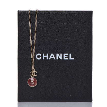 Chanel Chain No 5 CC Necklace Red Gold 6 of 6