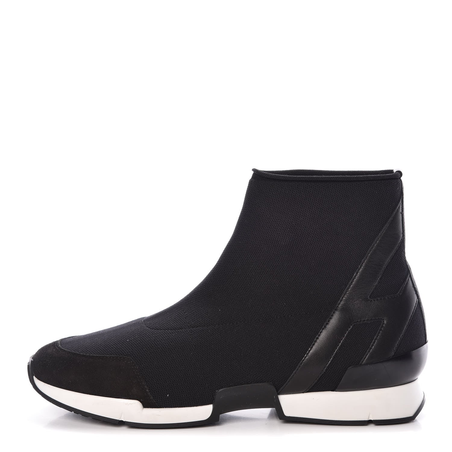 Hermes Mesh Calfskin Suede Soft Sneakers 39 Black 1 of 8