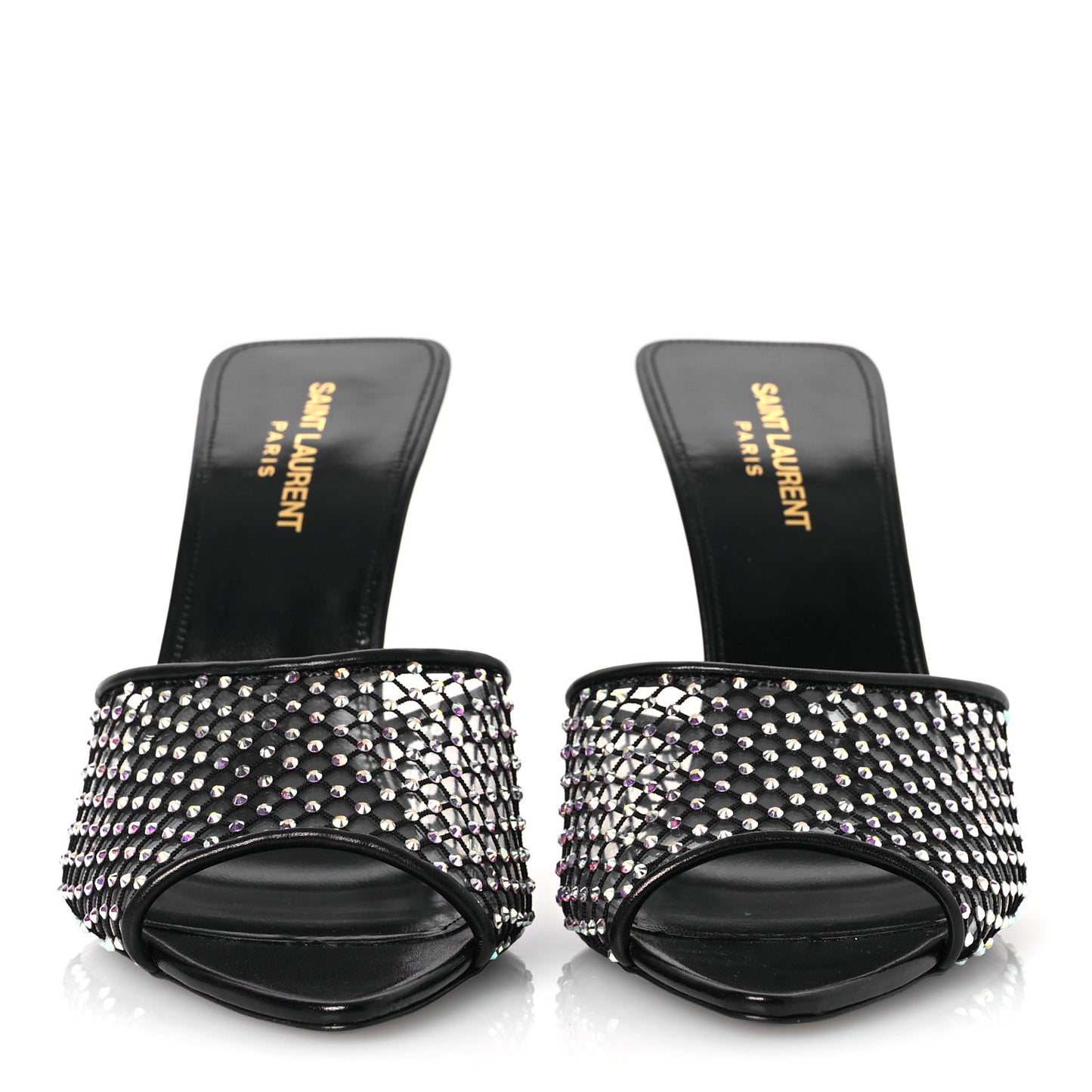 Mesh Strass Giqua 95 Mule Sandals 39 Black