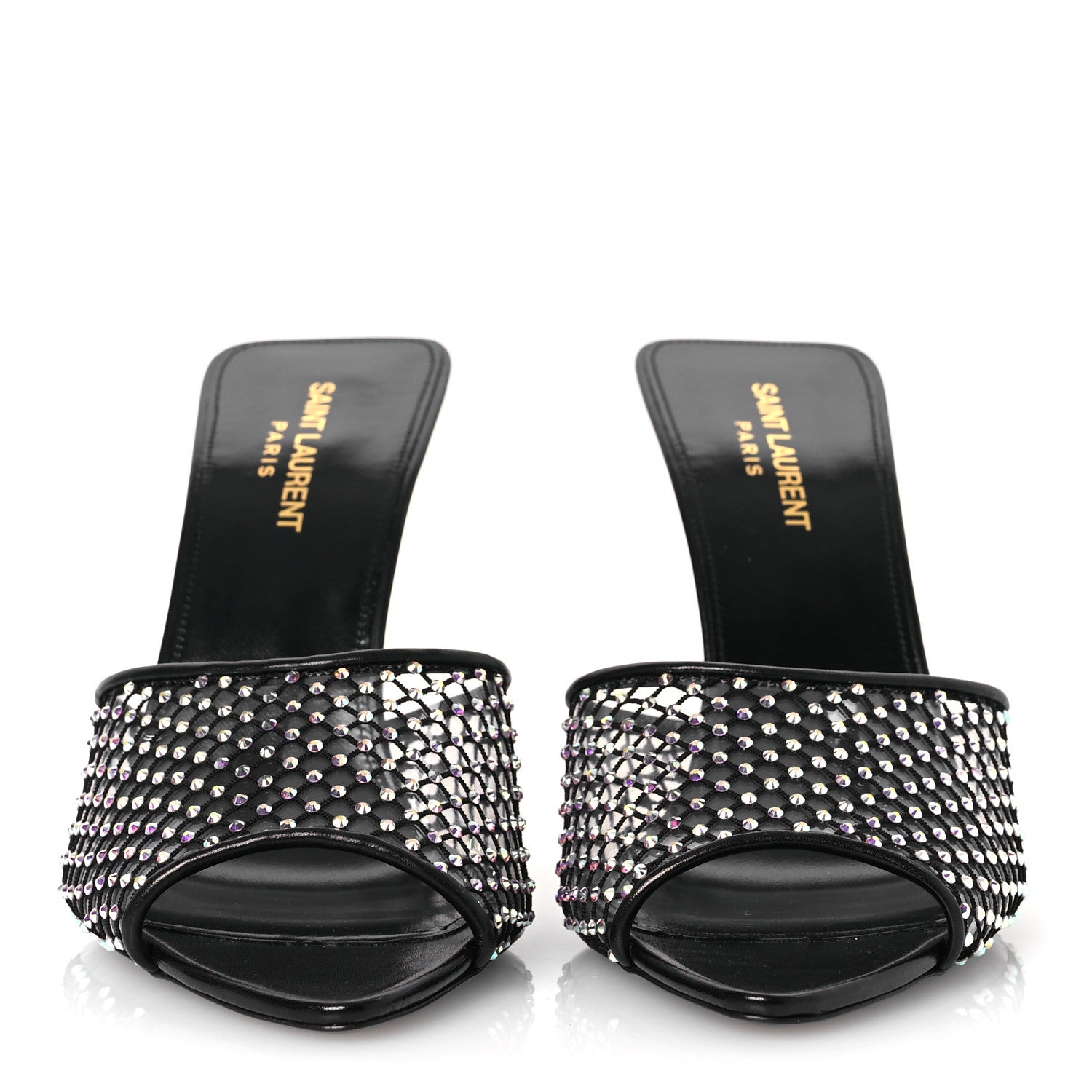 Saint Laurent Mesh Strass Giqua 95 Mule Sandals 39 Black 3 of 12