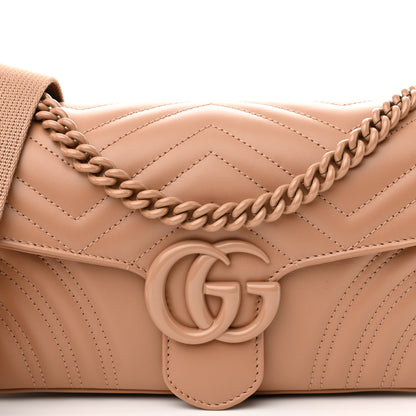Gucci Calfskin Matelasse Monochrome GG Marmont Crossbody Shoulder Bag Camelia Winter Rose 8 of 10