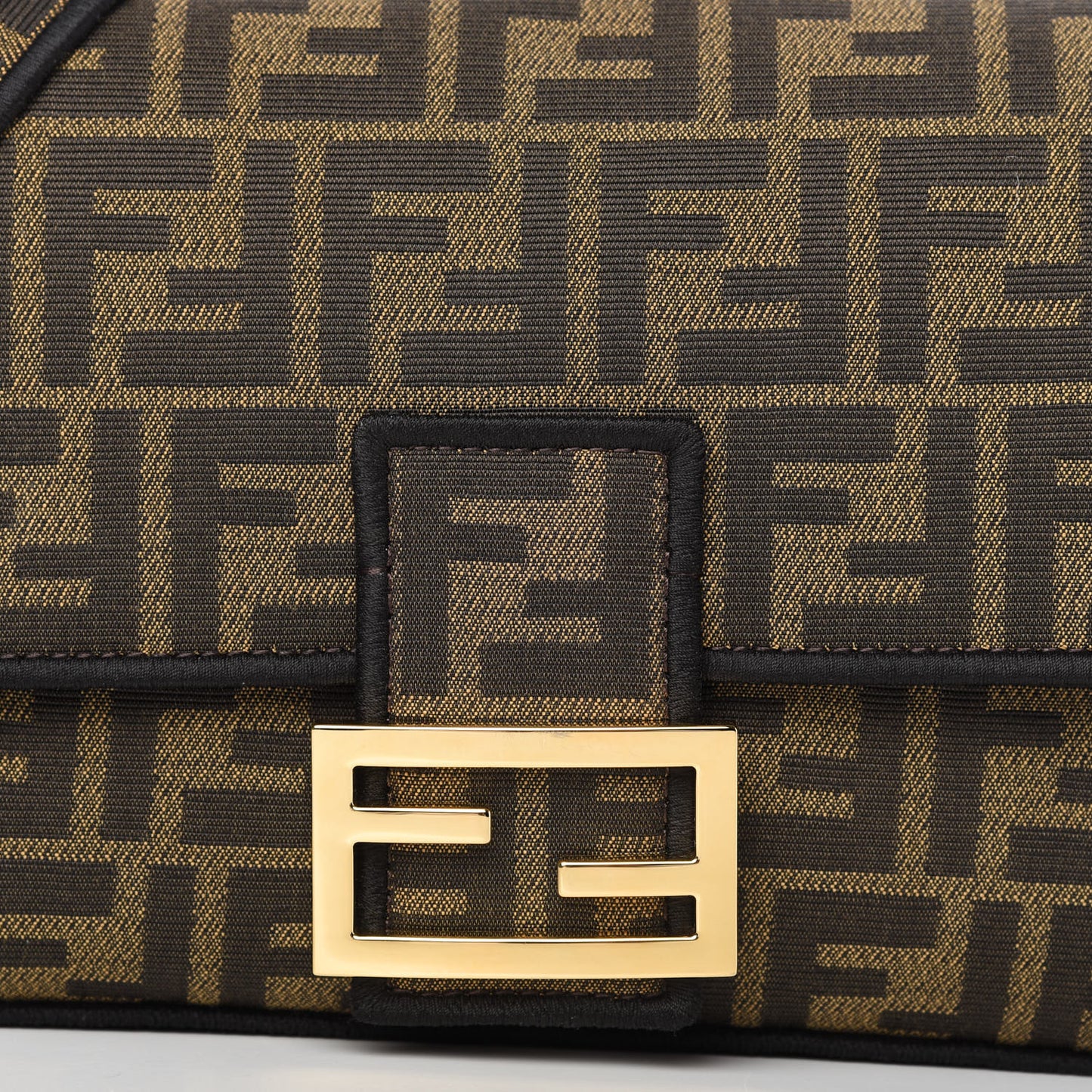 Fabric Jacquard FF 1974 Medium Baguette Tobacco Moro Black