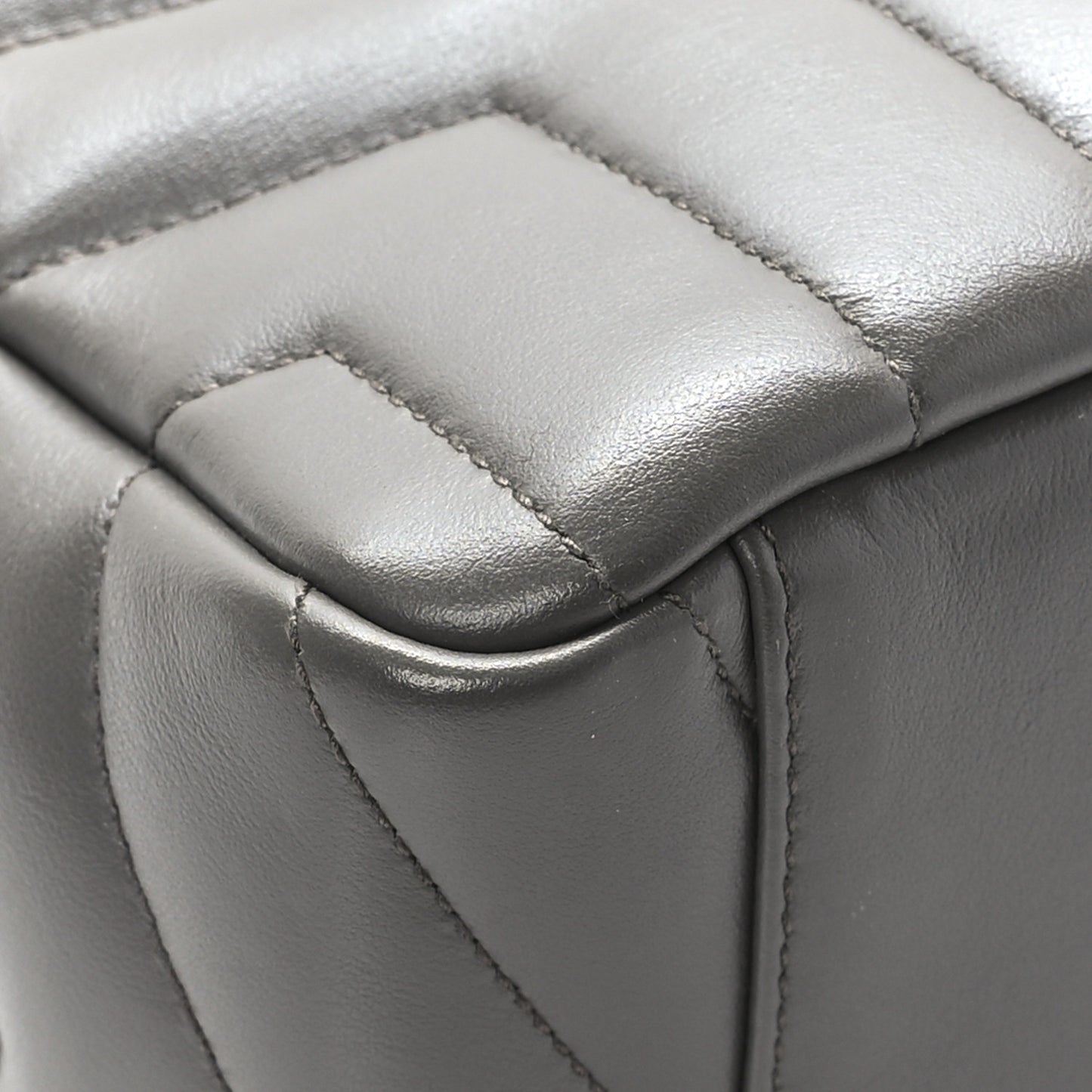 Calfskin Y Quilted Monogram Small Loulou Bowling Bag Earth