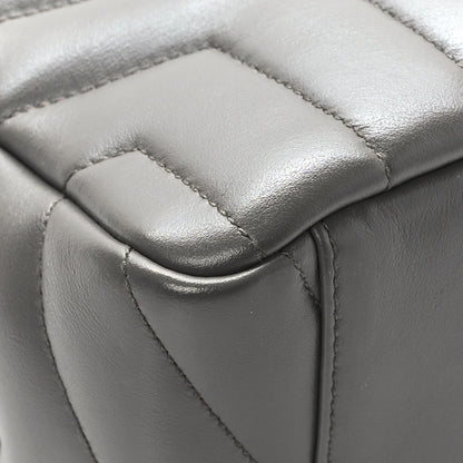 Saint Laurent Calfskin Y Quilted Monogram Small Loulou Bowling Bag Earth 7 of 10