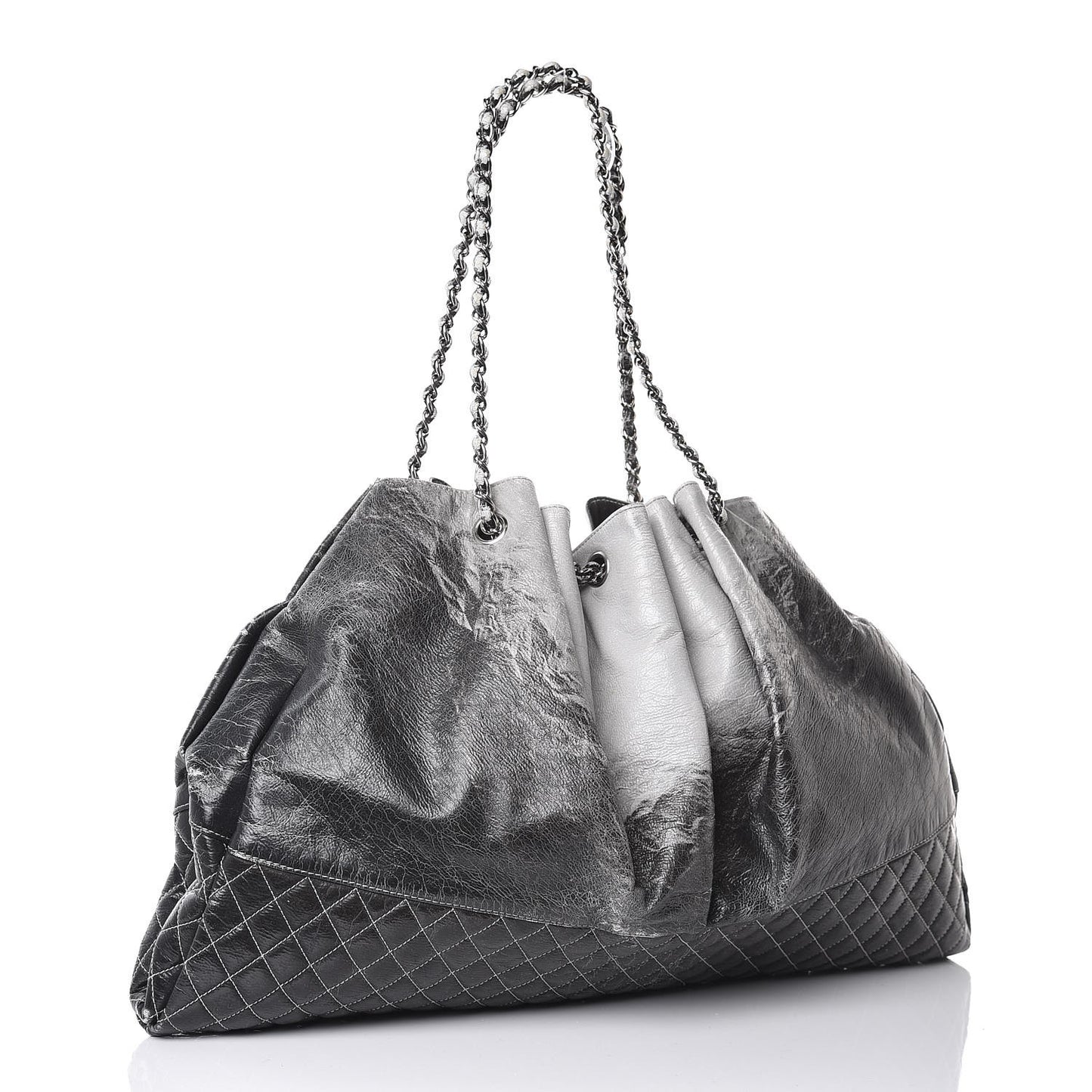 Vinyl Quilted Melrose Degrade Tote Black