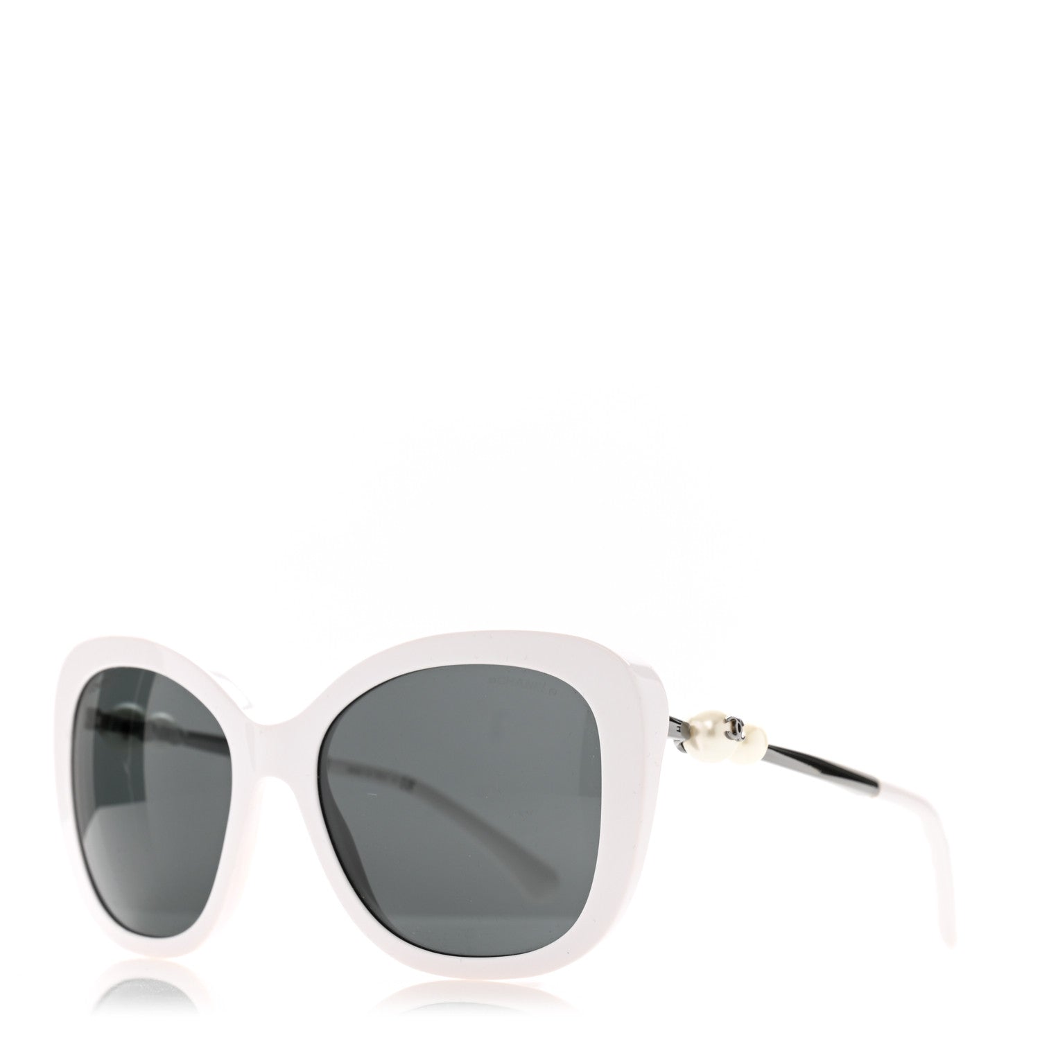 Chanel Acetate Butterfly Winter Pearl Sunglasses 5339-H White 1 of 8