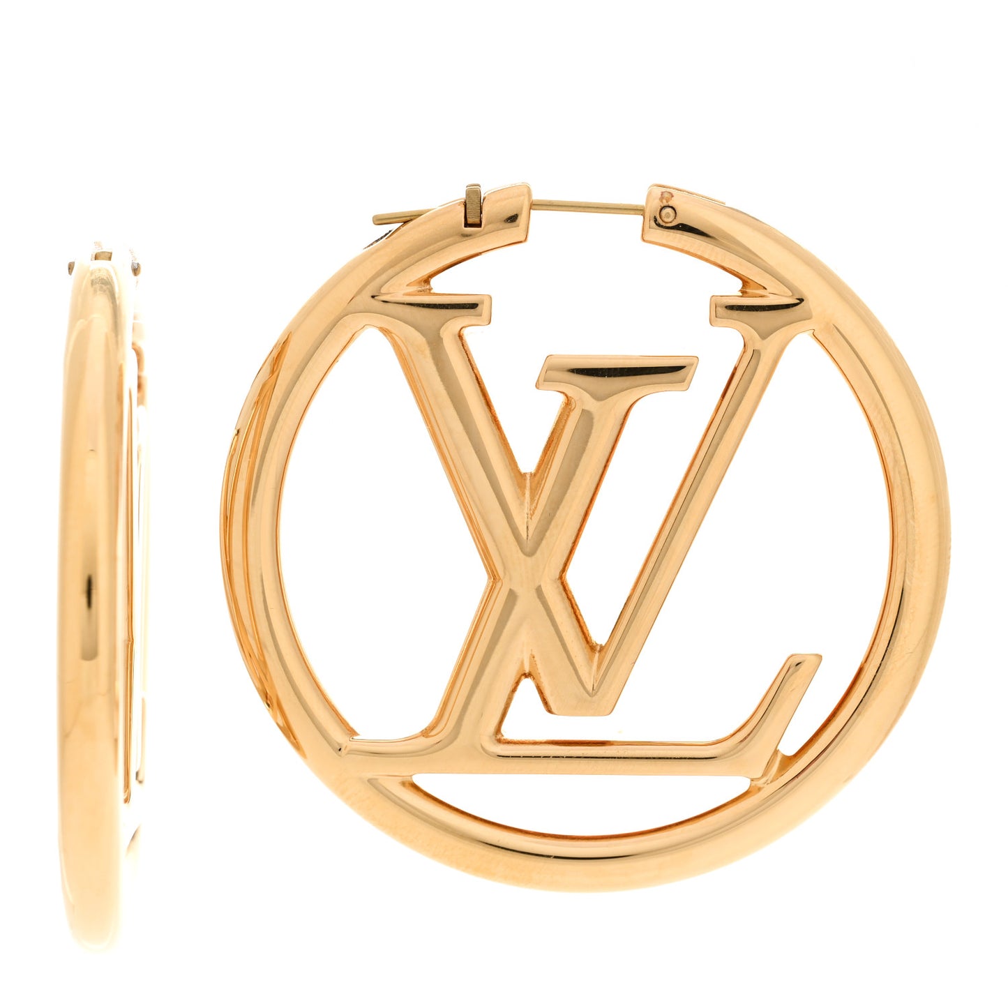 Metal Louise Hoop Earrings Gold