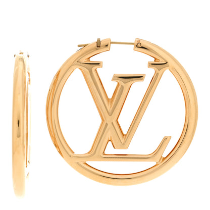 Louis Vuitton Metal Louise Hoop Earrings Gold 1 of 5