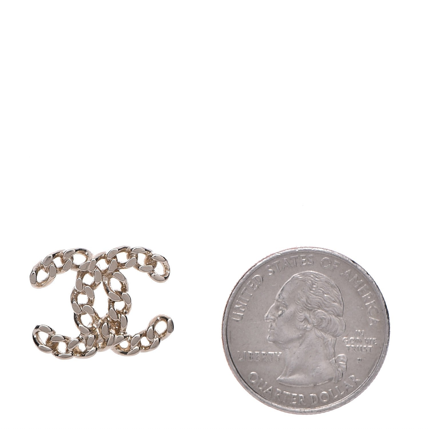 Chanel CC Chain Link Earrings Light Gold 2 of 4